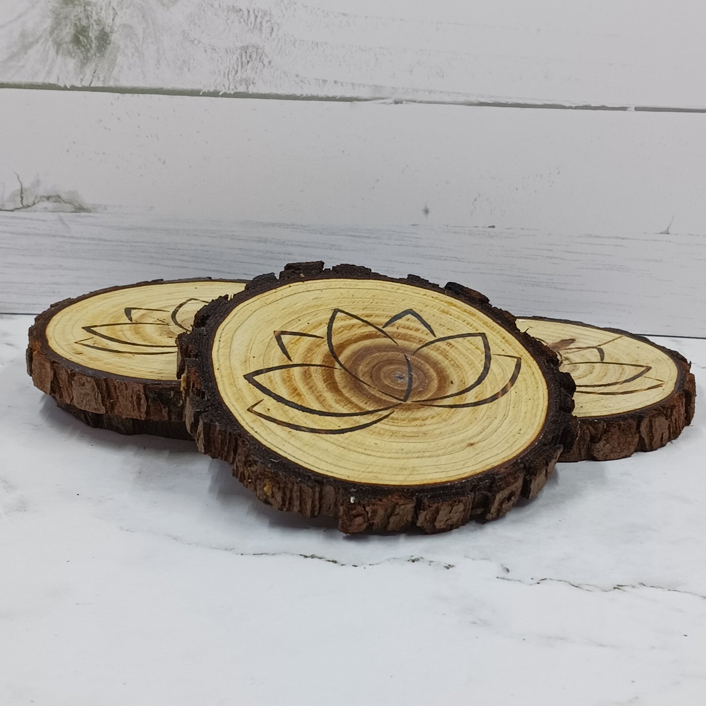 Wood Burned Coasters ~ Custom ~